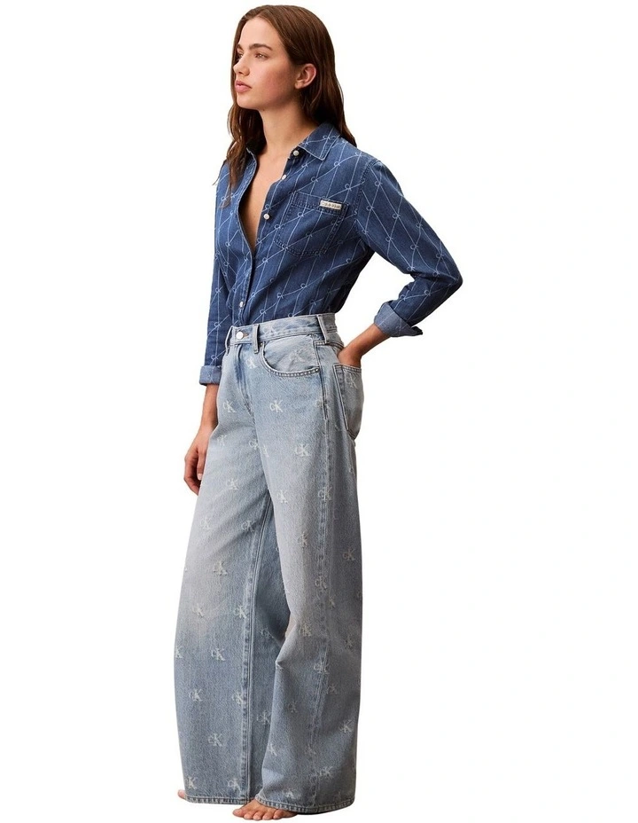 The Wide Leg Jeans in Distressed Indigo image 3