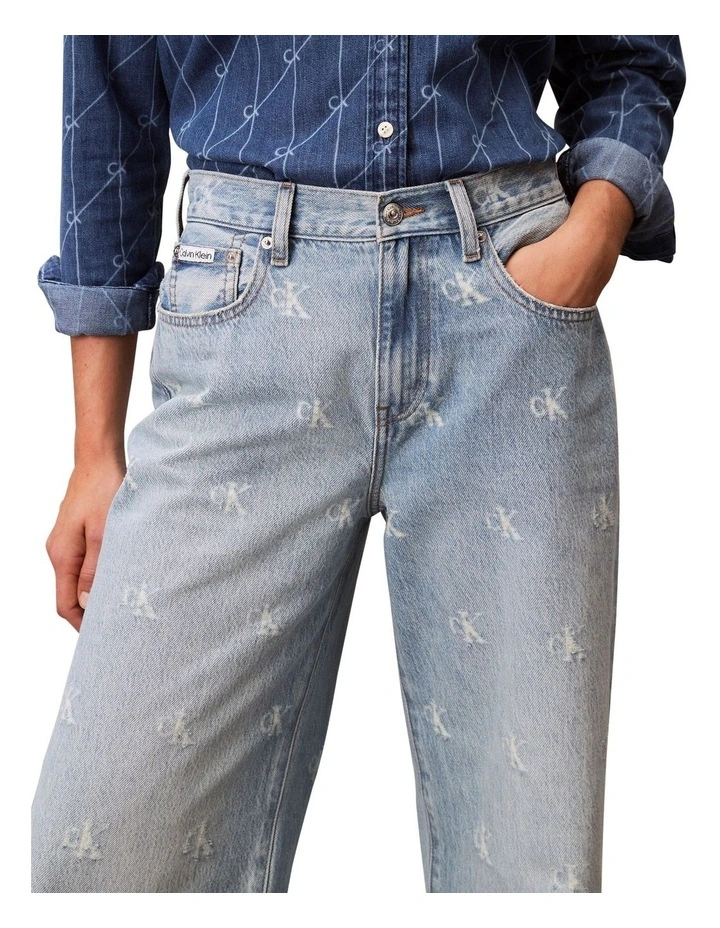 The Wide Leg Jeans in Distressed Indigo image 4