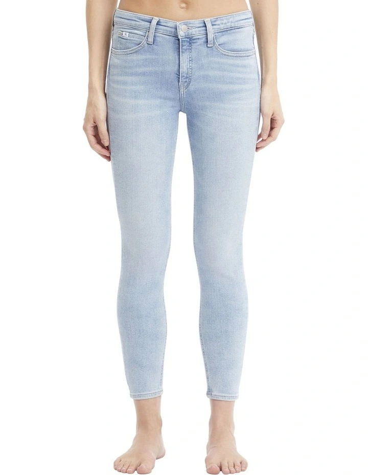 Mid Rise Skinny Jeans in Light Blue image 1