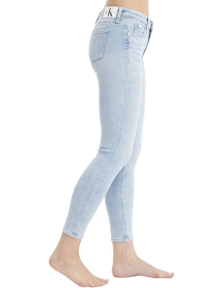 Mid Rise Skinny Jeans in Light Blue image 3