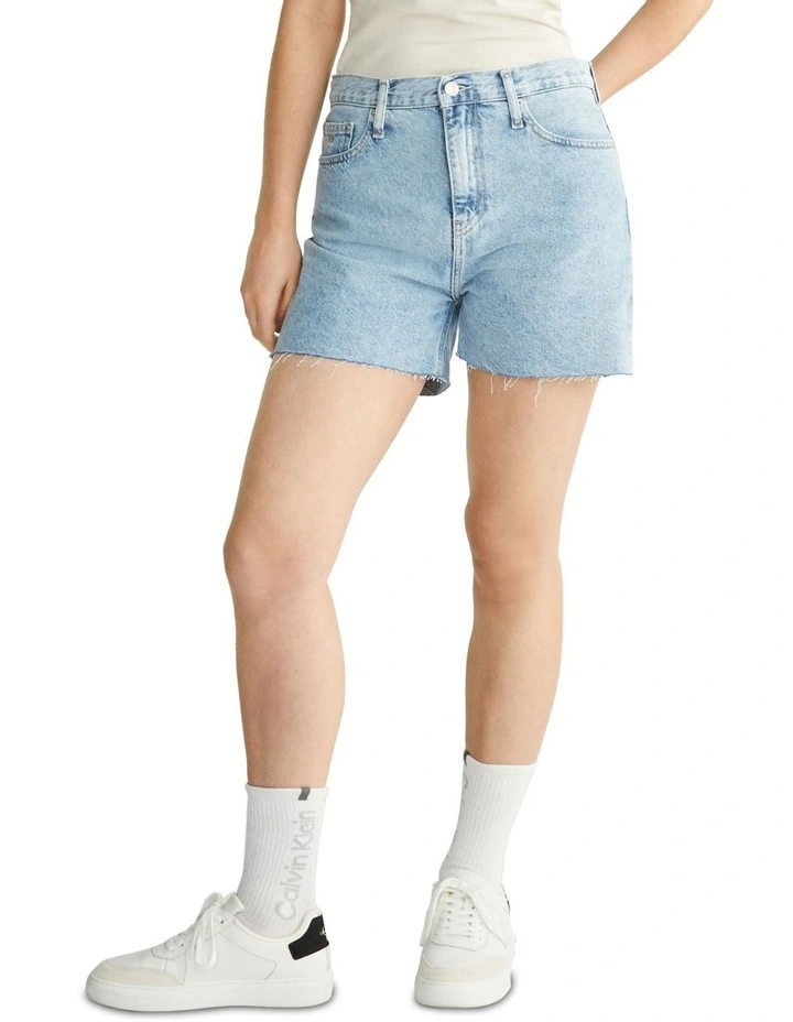 Mom Denim Short in Light Blue image 1