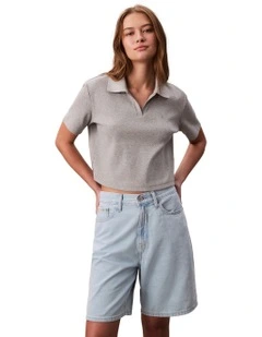 Linen Relaxed Shorts in Blue
