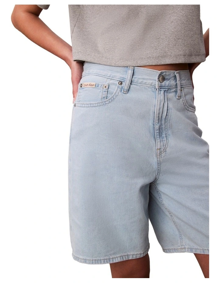 Linen Relaxed Shorts in Blue image 6