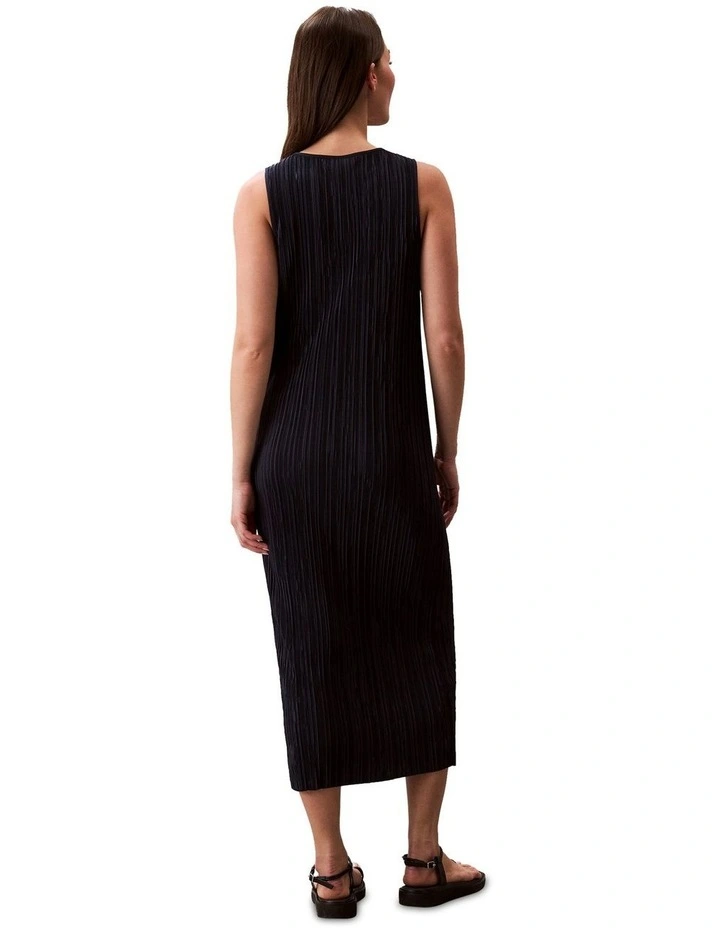 Plisse Sleeveless Midi Dress in Blue image 2