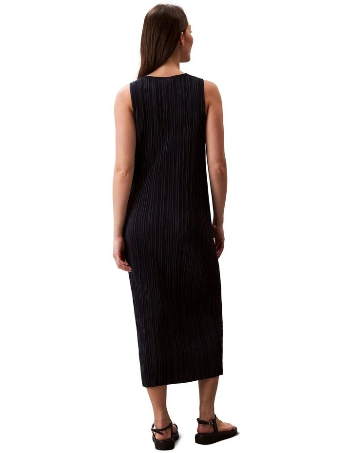 Plisse Sleeveless Midi Dress in Blue image 2