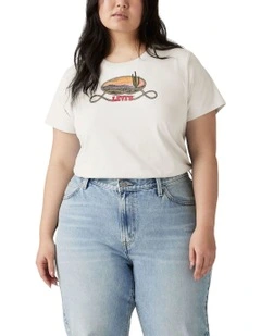 Perfect Logo T-shirt Plus Size in Sugar Swizzle