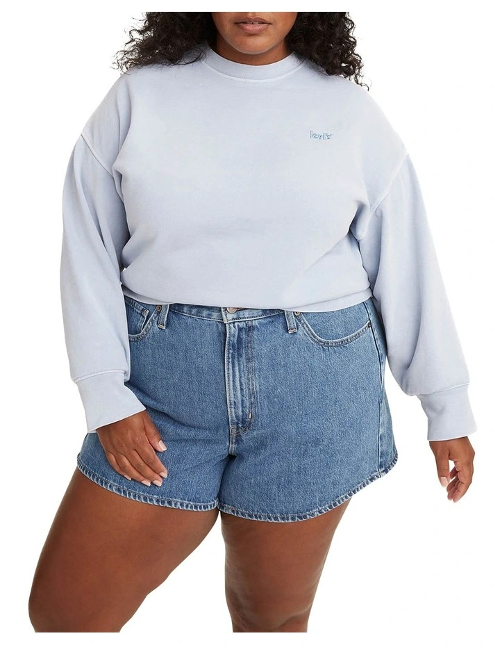 High-Waisted Mom Shorts Amazing Blue image 3