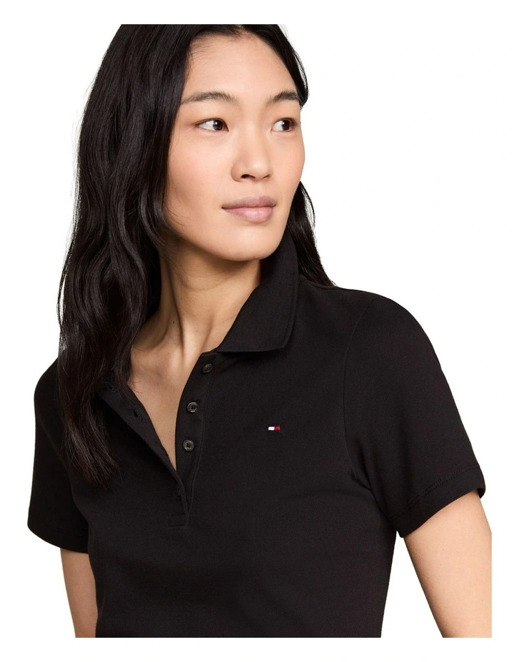 1985 Slim Pique Polo in Black image 2