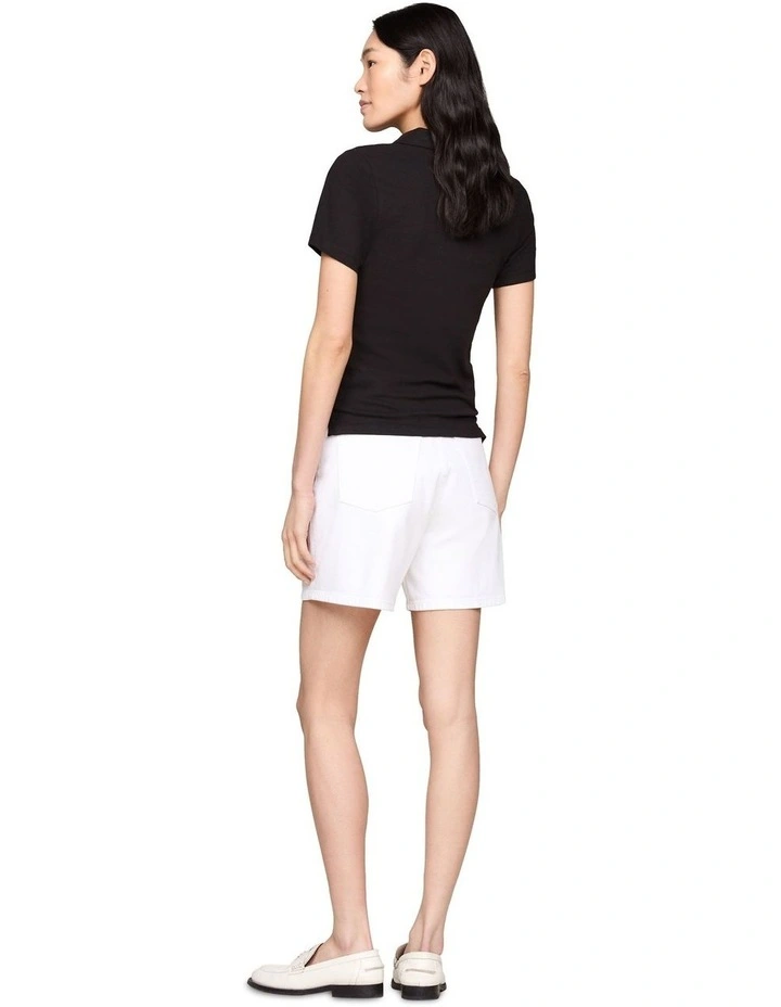1985 Slim Pique Polo in Black image 4