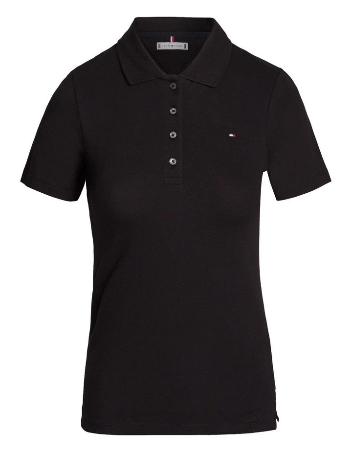 1985 Slim Pique Polo in Black image 5