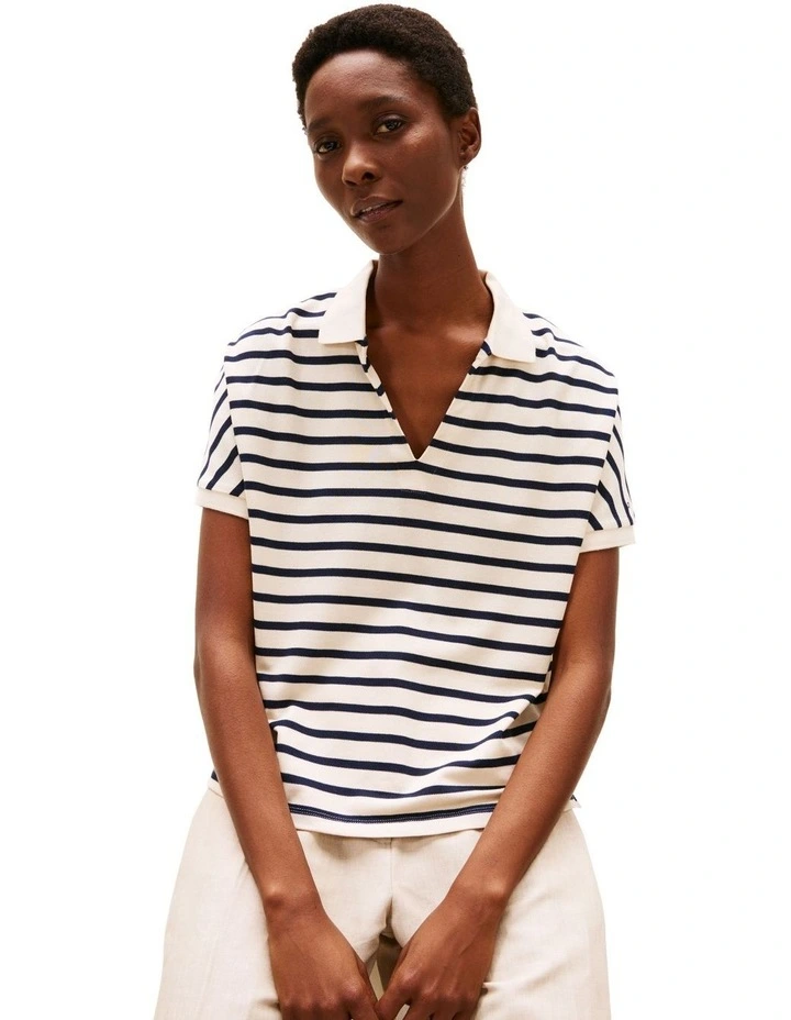 Relaxed Polo Shirt in White image 3