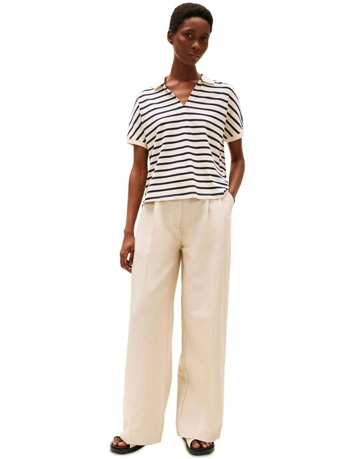Relaxed Polo Shirt in White image 4