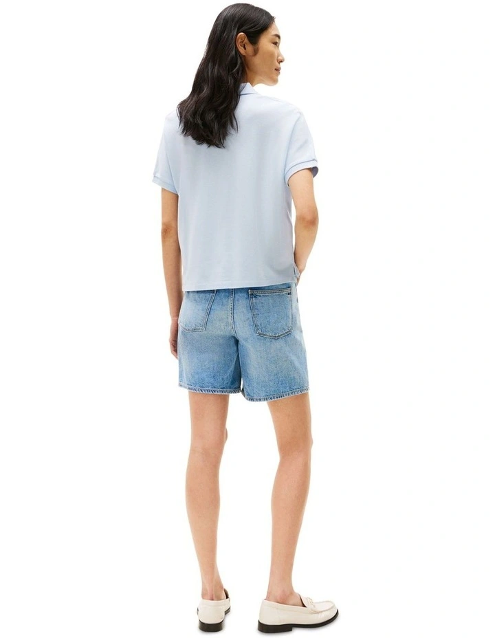 Relaxed Polo Shirt in Blue image 2