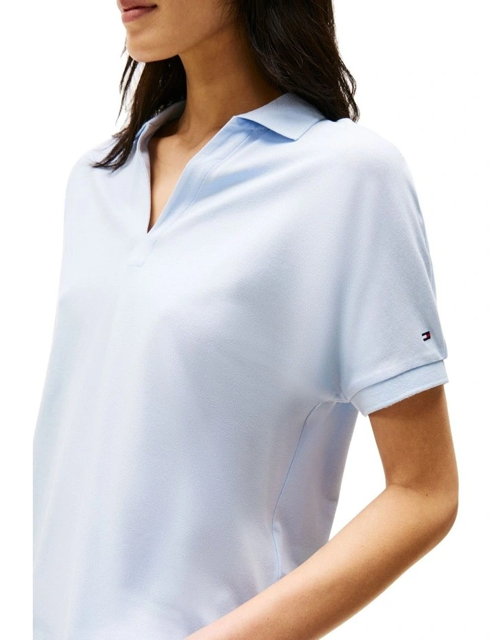 Relaxed Polo Shirt in Blue image 3