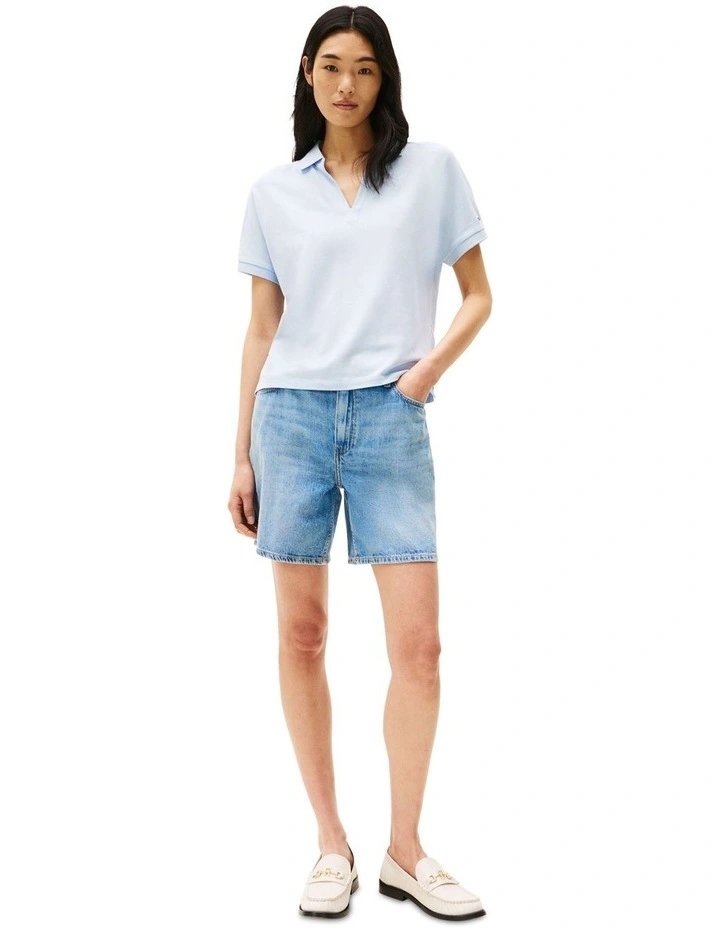 Relaxed Polo Shirt in Blue image 4