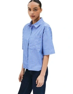Boxy Short Shirt in Blue