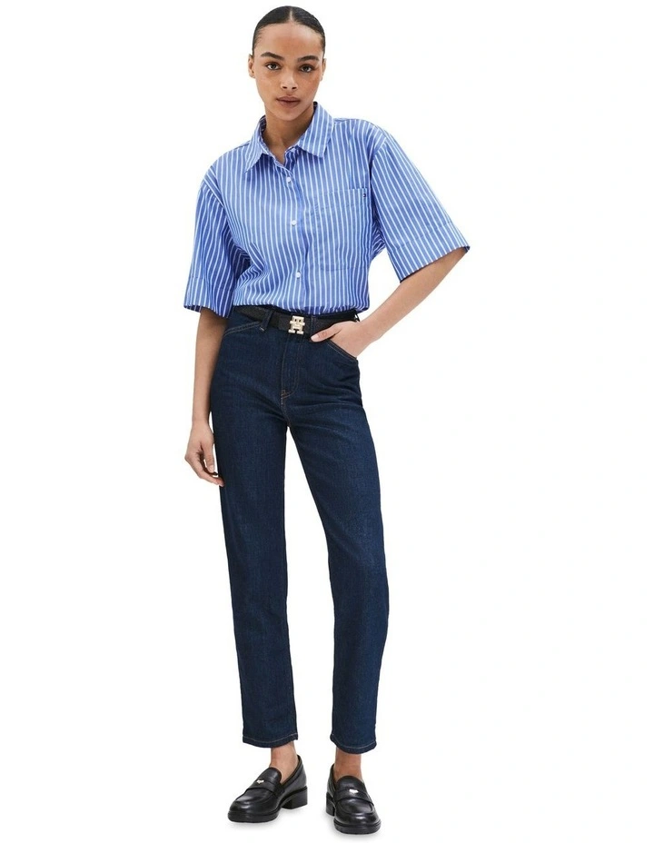 Boxy Short Shirt in Blue image 4