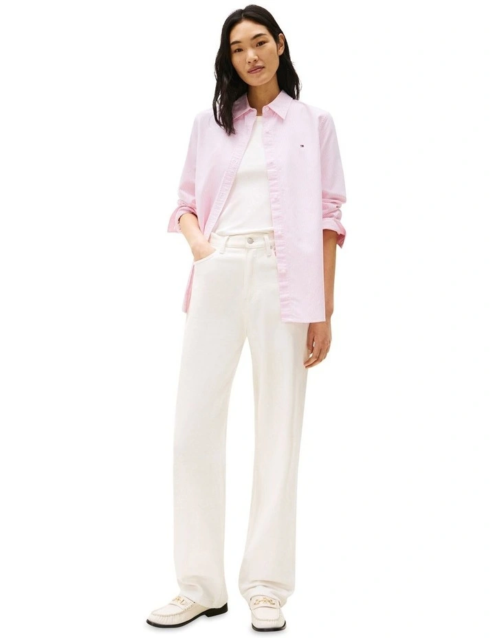 Relaxed Fit Oxford Shirt in Pink image 4