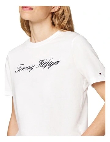 Script Regular Crew Neck in Nos Ecru