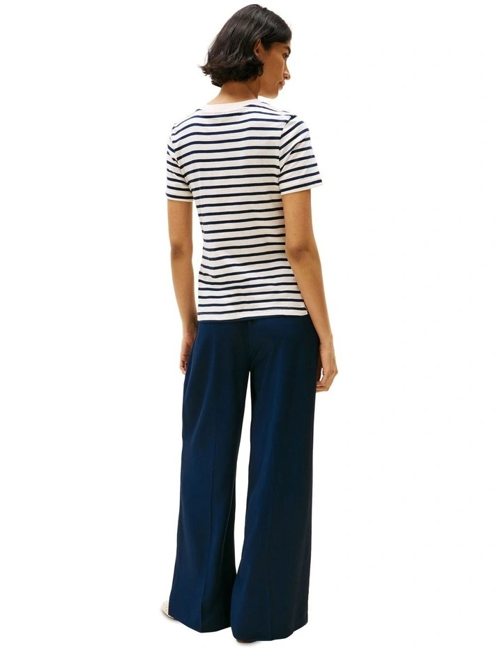 Side Knot Crew Neck T-shirt in White image 2