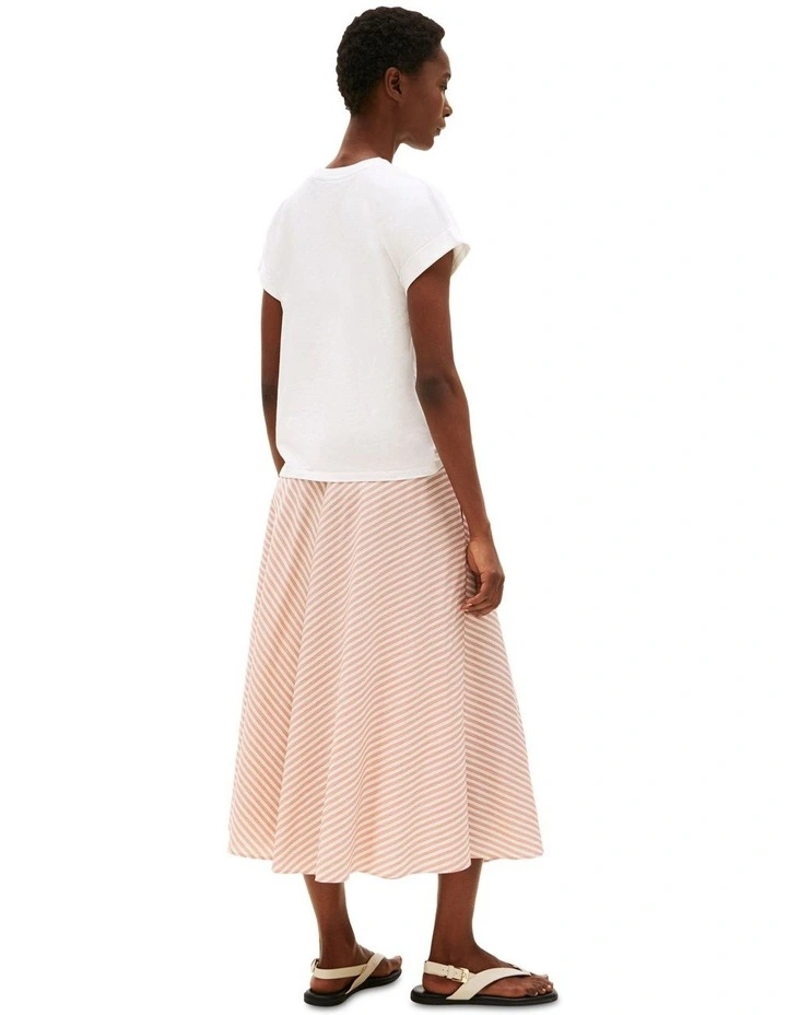 Logo Embroidery Crew Neck T-Shirt in White image 2