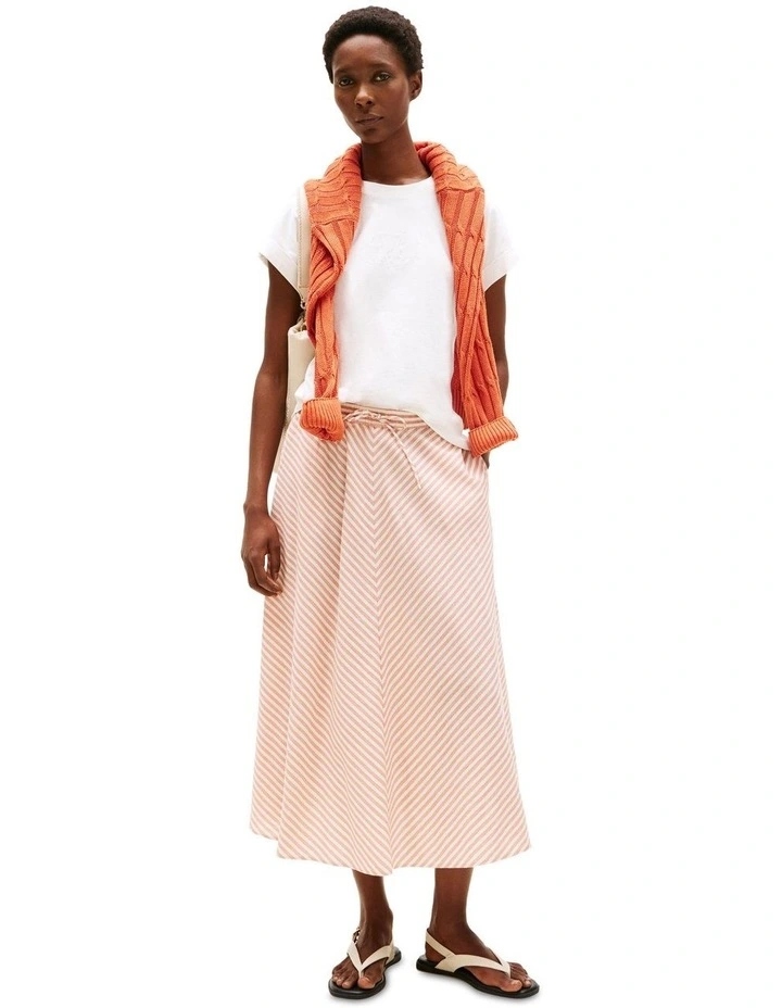 Logo Embroidery Crew Neck T-Shirt in White image 4