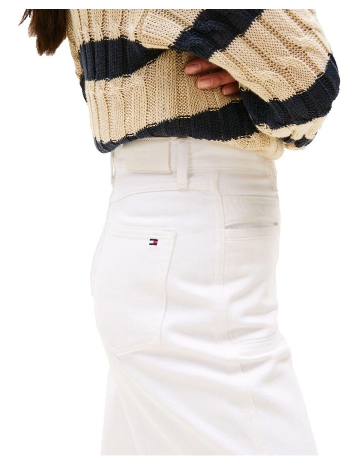 High Rise Relaxed Straight Leg Jeans in White image 3