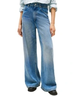 High Rise Wide Leg Jeans in Blue