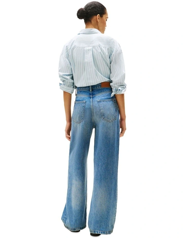 High Rise Wide Leg Jeans in Blue image 2