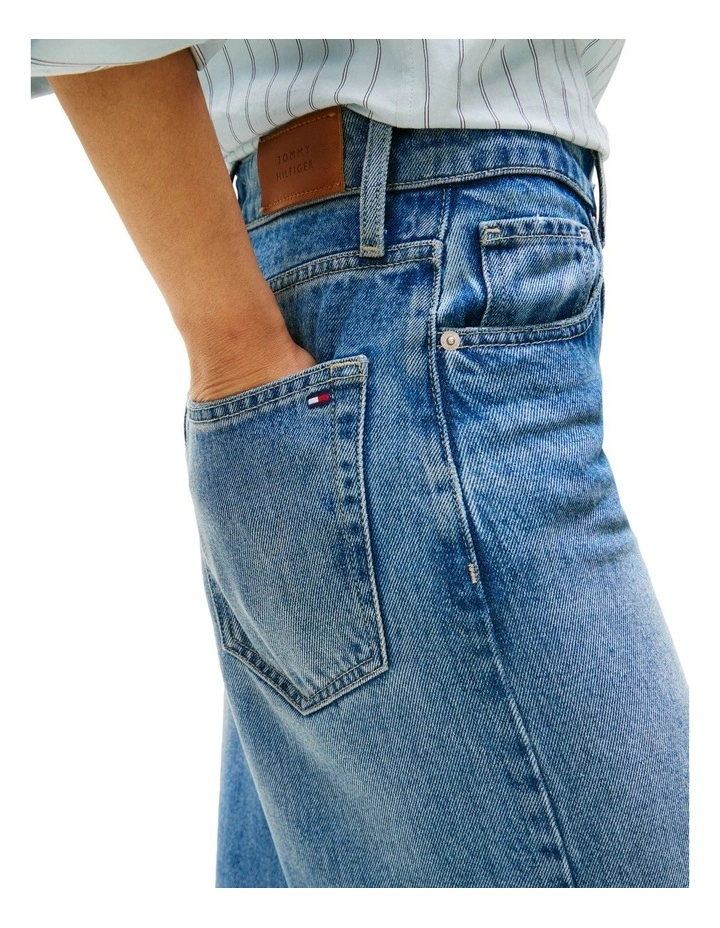 High Rise Wide Leg Jeans in Blue image 3