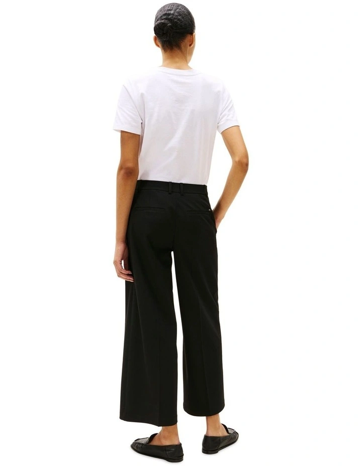 Bi-Stretch Wide Leg Crop Pant in Black image 2