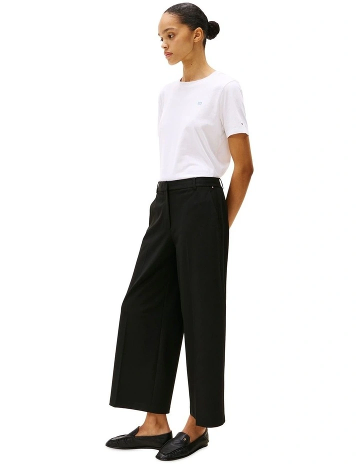 Bi-Stretch Wide Leg Crop Pant in Black image 3