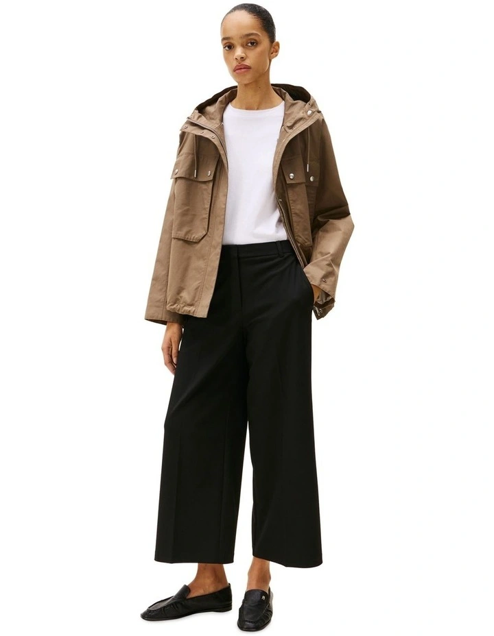 Bi-Stretch Wide Leg Crop Pant in Black image 5