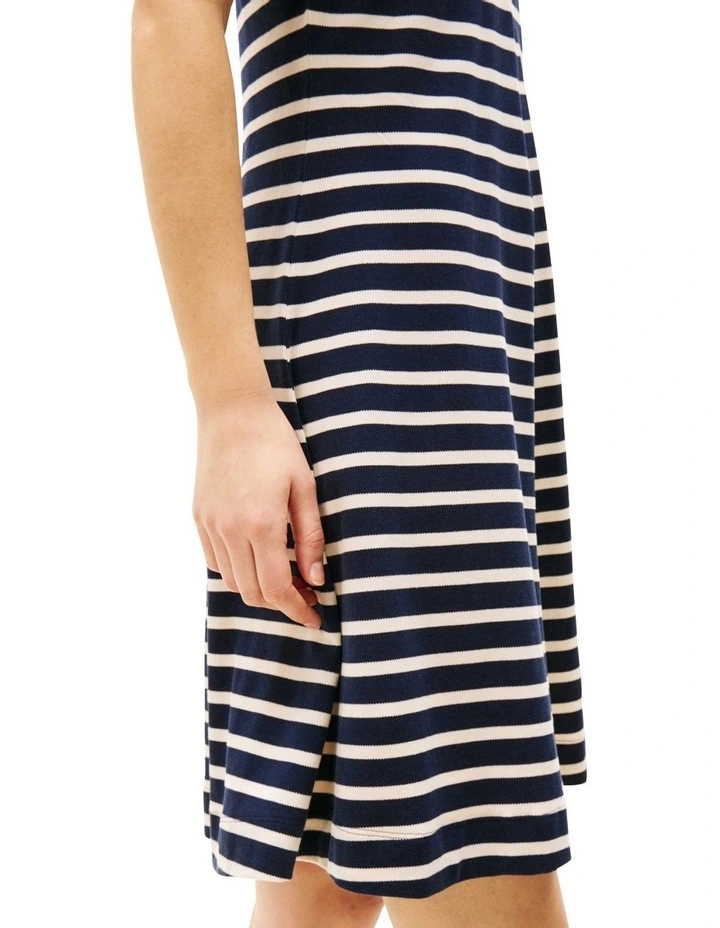 Fit And Flare Mini Polo Dress in Blue image 4