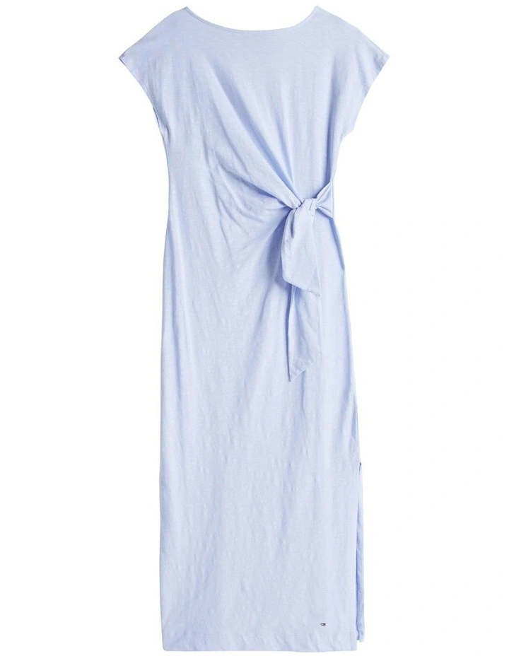Boat Neck Slim Midi Dress in Blue image 5