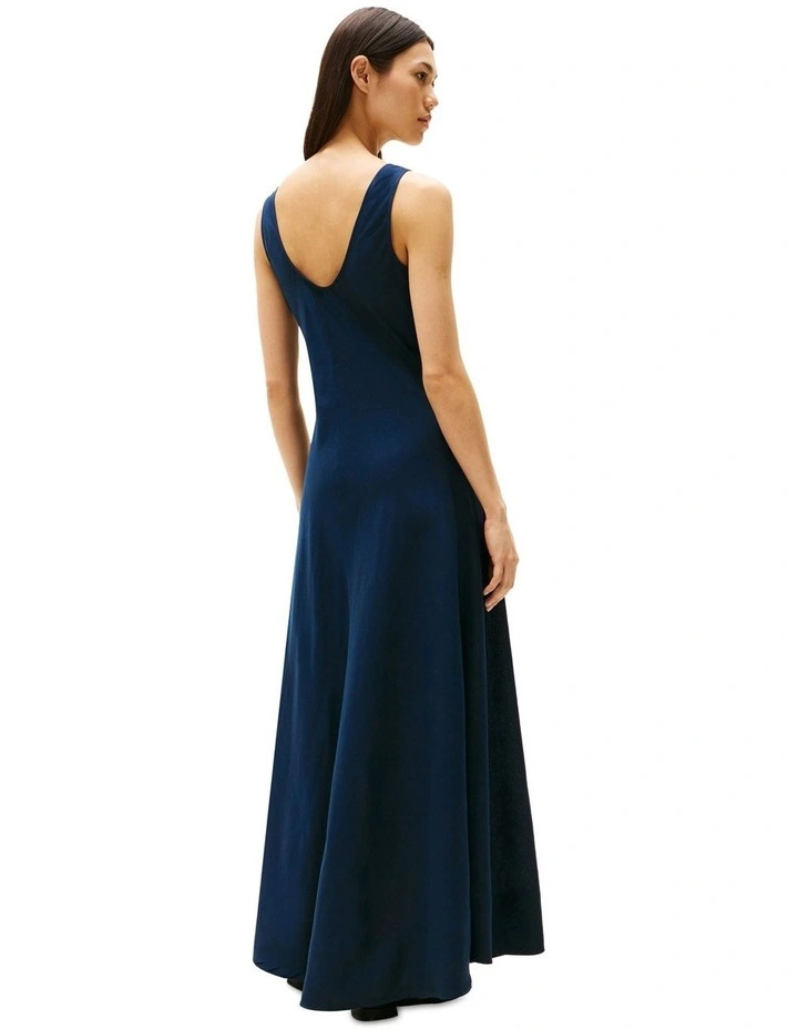 Linen Blend Maxi Dress in Blue image 2