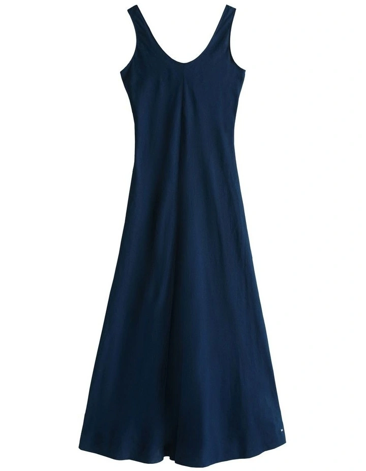 Linen Blend Maxi Dress in Blue image 5