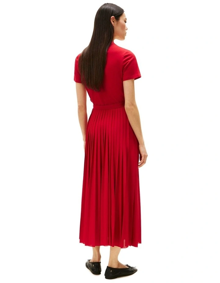 1985 Midi Wrap Polo Dress in Red image 2