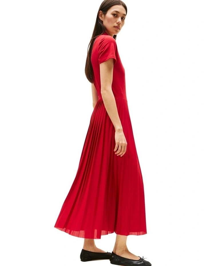 1985 Midi Wrap Polo Dress in Red image 4