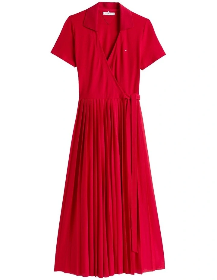 1985 Midi Wrap Polo Dress in Red image 5