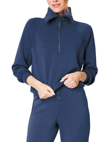 Air Essentials Half Zip Jumper in Blue