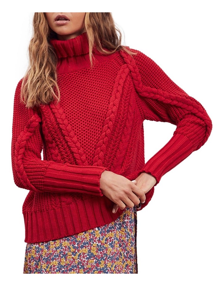Knitted red jumper clearance