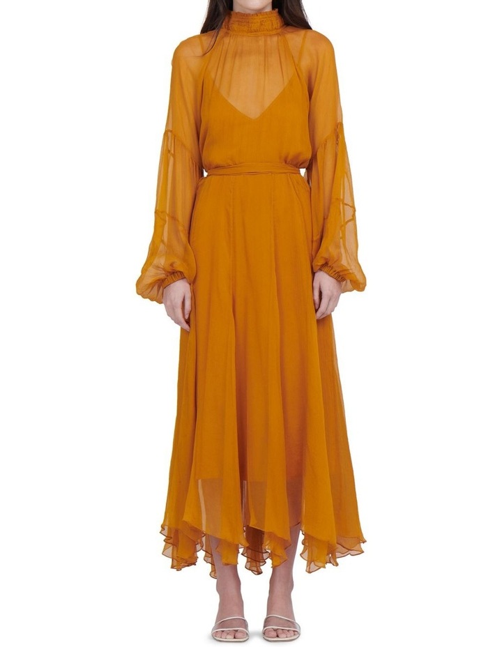 Arrons Silk Midi Dress Empire Yellow
