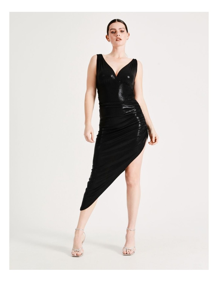 Tara Side Drape Gown in Black
