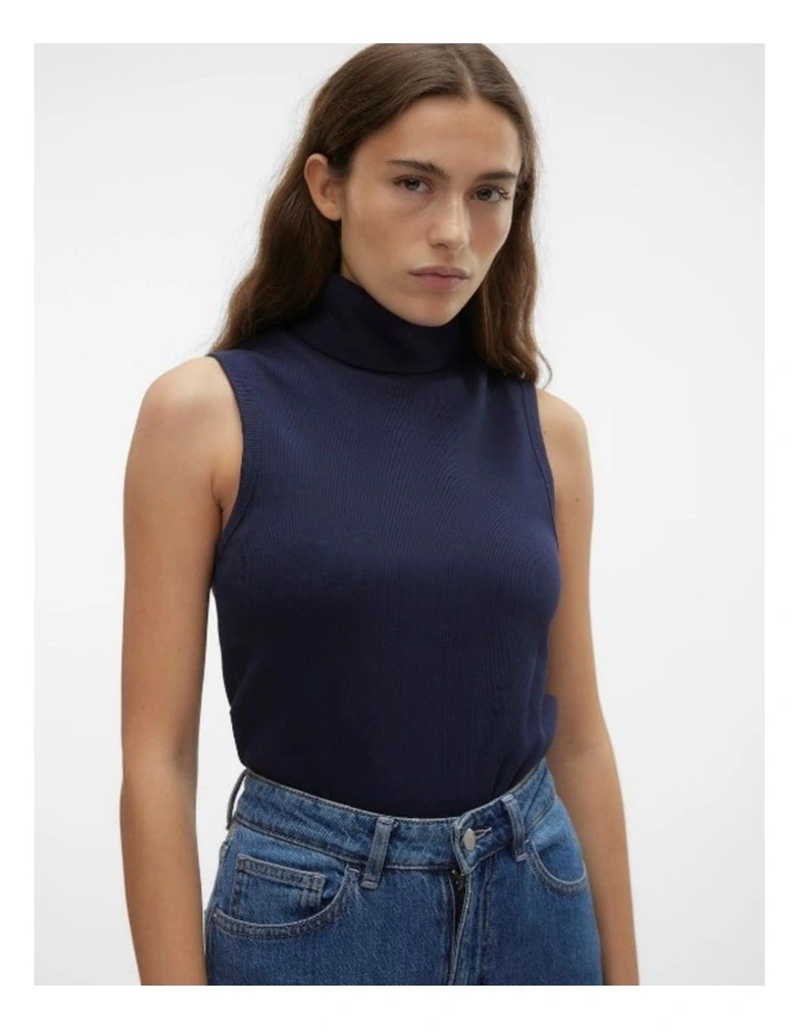Vita Roll Neck Top in Navy Blazer image 1