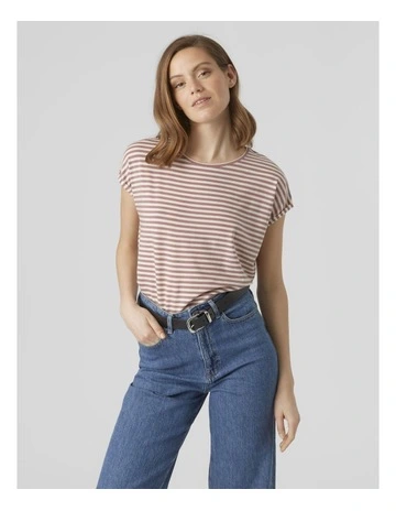 Ava Stripe Top in Nostalia Rose Stripe