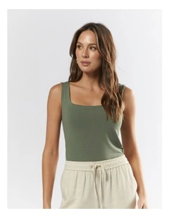 Lola Organic Cotton Tank in Laurel Wreath