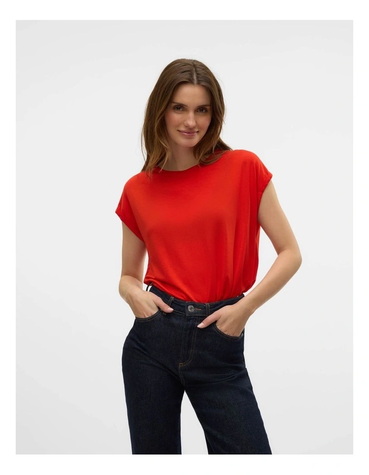 Ava Plain Top in Red image 1
