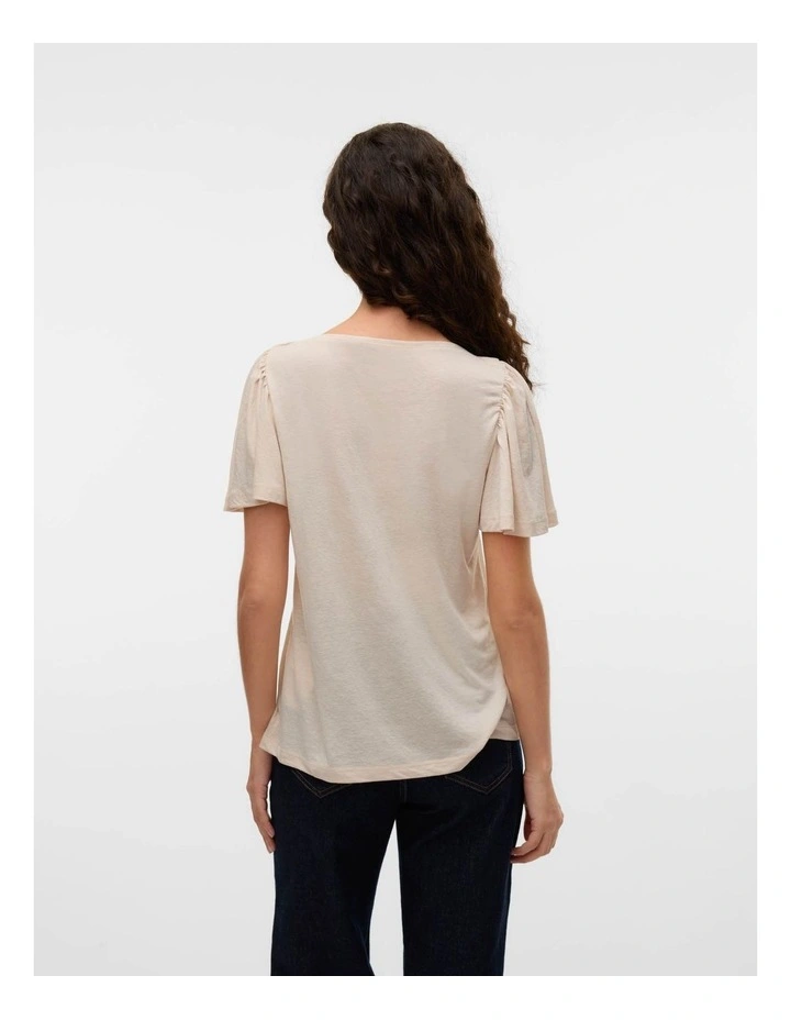 Paloma Short Sleeve Top in Oatmeal image 3