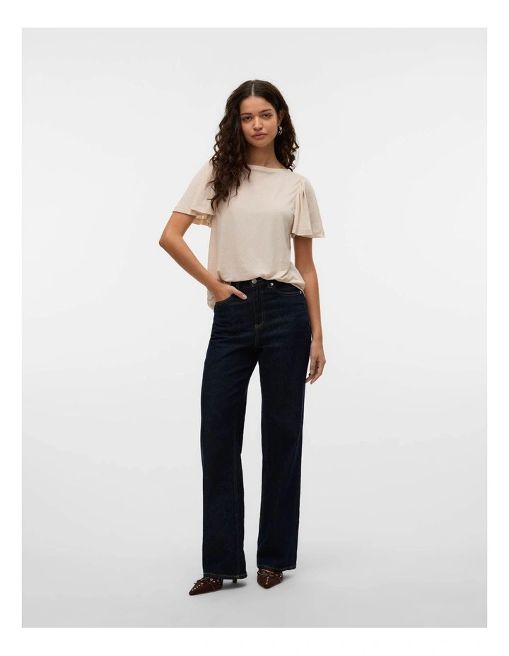 Paloma Short Sleeve Top in Oatmeal image 4